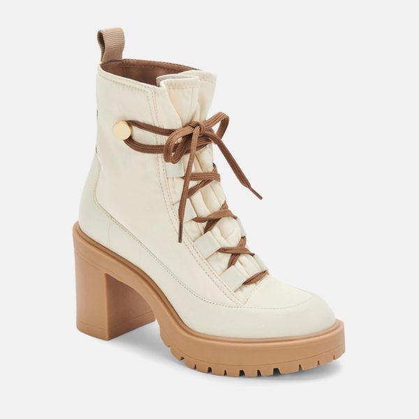 Dolce Vita Celida Boots In Off White Nylon