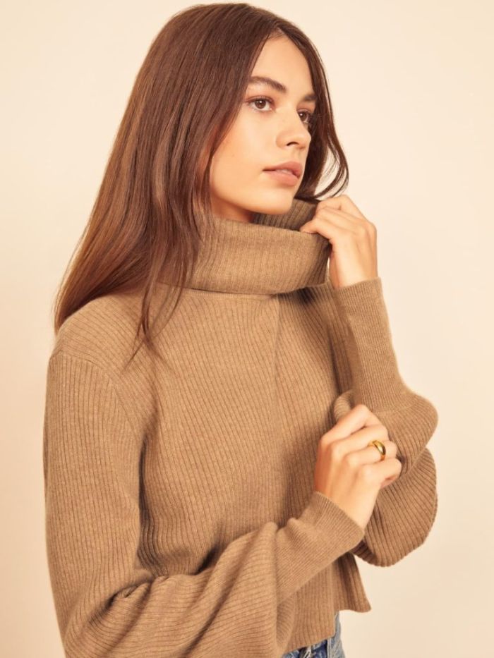 Reformation Luisa Cropped Cashmere Sweater