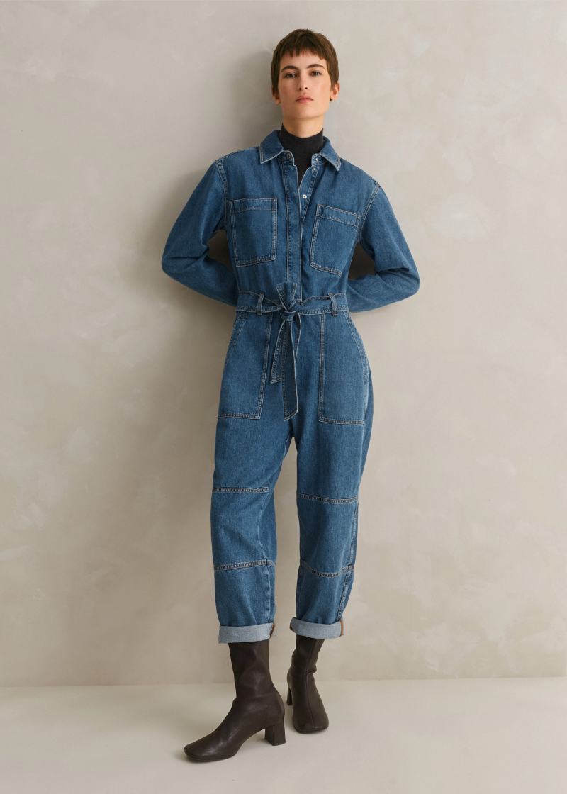 ME+EM Denim Jumpsuit + Belt