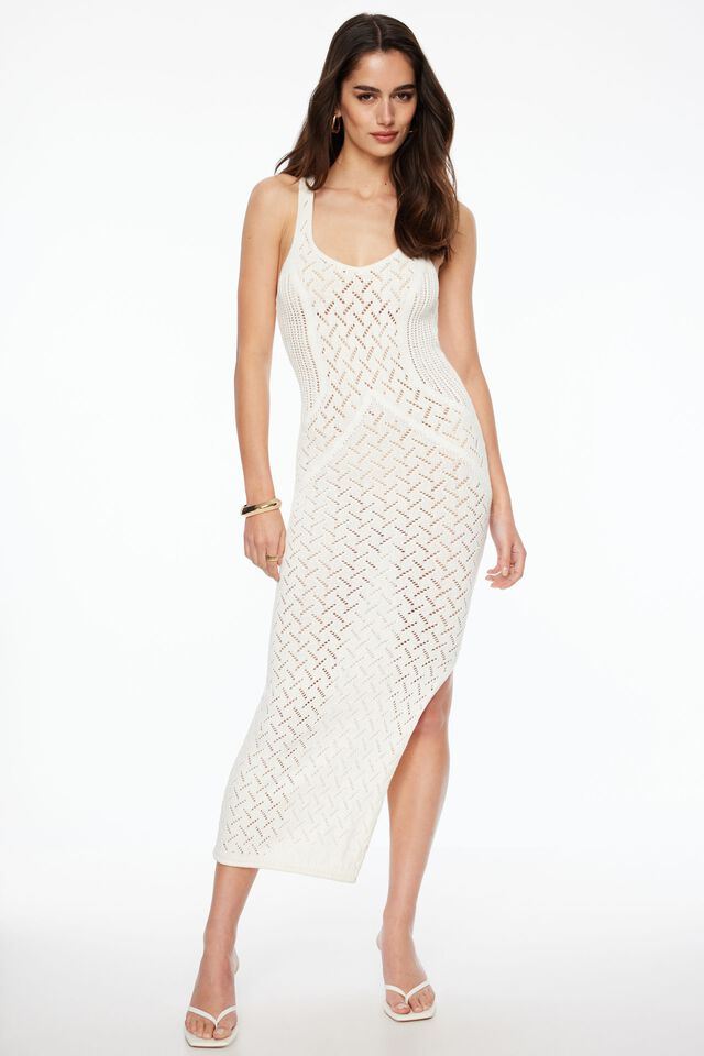 Dynamite Open Knit V-Neck Maxi Dress